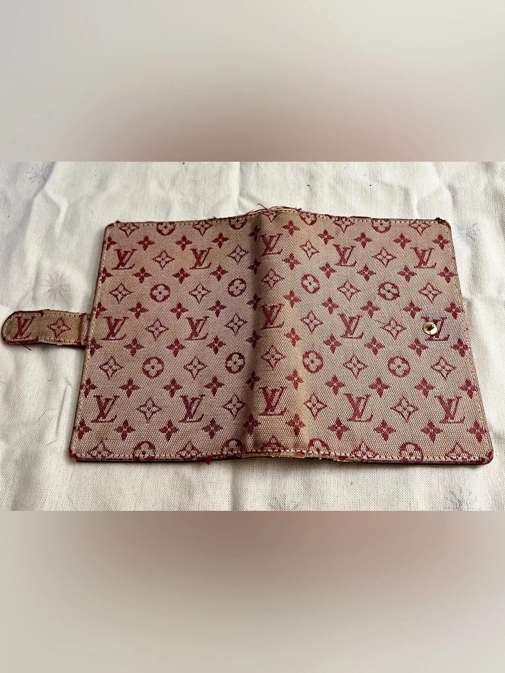 Authentic Louis Vuitton Red Denim PM Agenda